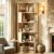 Corner Bookshelf, 6-Tier L Shaped Corner Book Shelf with Baffle