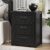 Xixini Tall Nightstand with 3 Drawers, 24″ Wide Farmhouse Side Table, Black