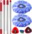 Mop Heads Replacement Handle for Ocedar RinseClean 2-Tank System, 2 Microfiber Mop Refills, 1 Mop Handle (30-58in Adjustable 4-Section Pole), 2 Scrub Brush, 1 Spin Base for O Cedar RinseClean
