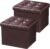 AmasSmile Ottoman with Storage,Folding Stool,17″ Leather,Brown 2 Pack