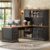 SEDETA 67″ Farmhouse Executive L Shaped Desk with Hutch & Storage