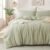 MILDLY Duvet Cover Queen Ultra Soft Comforter Cover Set 3pcs, Mist Sage