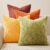 Topfinel Fall Burnt Orange Decorative Throw Pillows Covers 18×18 Inch Set of 4,Yellow Green Gradient Series Corduroy Striped Square Pillow Case,Western Modern Cushion Cover for Couch Sofa Bedroom