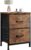 WLIVE Night Stand, Small Dresser with 2 Drawers & Wooden Top, Nightstand with Fabric Bins, Bedside Table End Table for Bedroom, Closet, Entryway, College Dorm, Rustic Brown