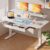 COMHOMA Electric Standing Desk with Drawers, 48 x 24” Sit Stand up Desk with Monitor Stand, Laptop Stand, Height Adjustable Ergonomic Home Office Computer Desk with Memory Preset Controller