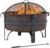 Sunnydaze 29″ Patio Fire Pit for Outside Wood Burning, Round, Dark Bronze