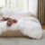 Bedsure Prewashed Duvet Cover King, Cotton-Like Soft Bedding Set, White