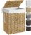 SONGMICS Laundry Hamper with Lid, 23.8 Gal (90 L) Synthetic Rattan,Foldable