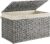 SONGMICS Woven Storage Basket with Lid, 42.3 Gallon (160L), Foldable
