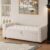 48″ Ottoman with Storage, Tufted Storage Ottoman Bench, Convenient Living Room Fabrics Bench Seat, Entryway Shoe Benches with Inner Zipper & Arm, Rivetless Upholstered Window Seat Ottomans, Beige
