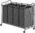 Simple Houseware 4-Bag Heavy Duty Laundry Sorter Rolling Cart, Dark Grey