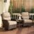 HILLGA Luxury Outdoor Patio Furniture Set with 6-Inch Thick Cushions