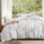 Bedsure White Boho Duvet Cover Queen, Soft Vintage Embroidery